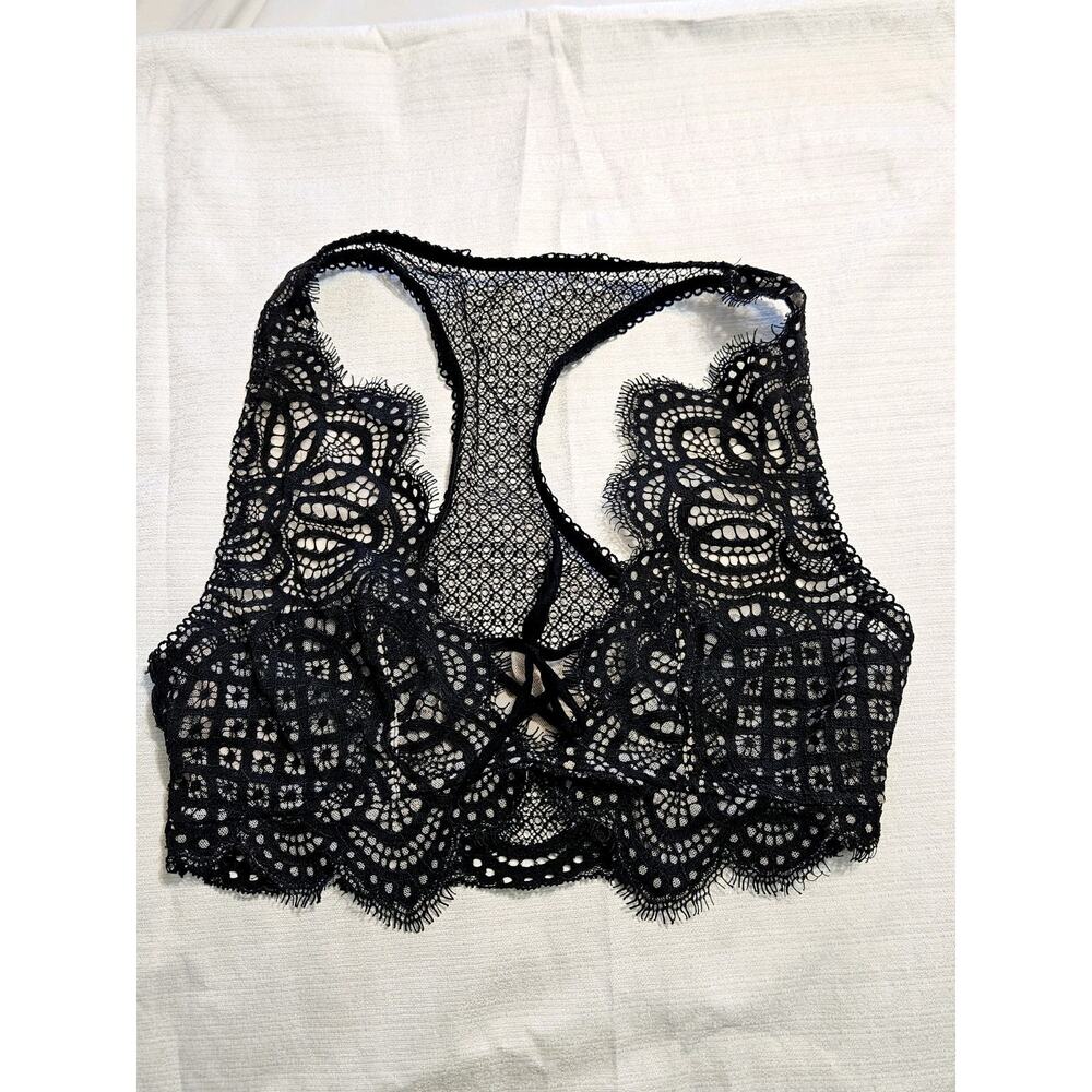 VICTORIA'S SECRET, DREAM ANGELS, WOMEN'S S, BLACK LACE BRALETTE, XS EUC